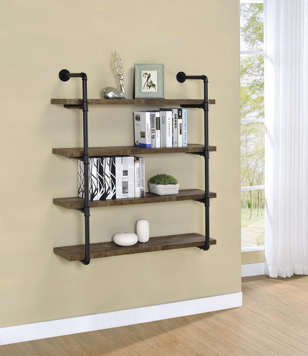 Elmcrest 40-inch Wall Shelf Black and Grey Driftwood - VIP FURNITURE (NJ)