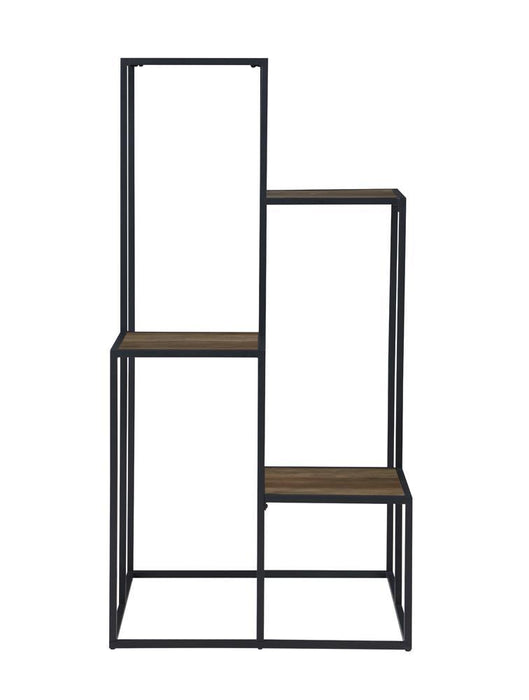 Rito 4-tier Display Shelf Rustic Brown and Black - VIP FURNITURE (NJ)