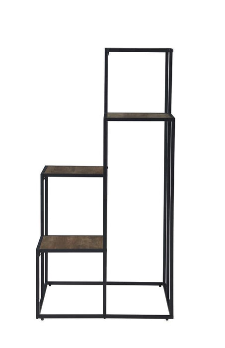 Rito 4-tier Display Shelf Rustic Brown and Black - VIP FURNITURE (NJ)