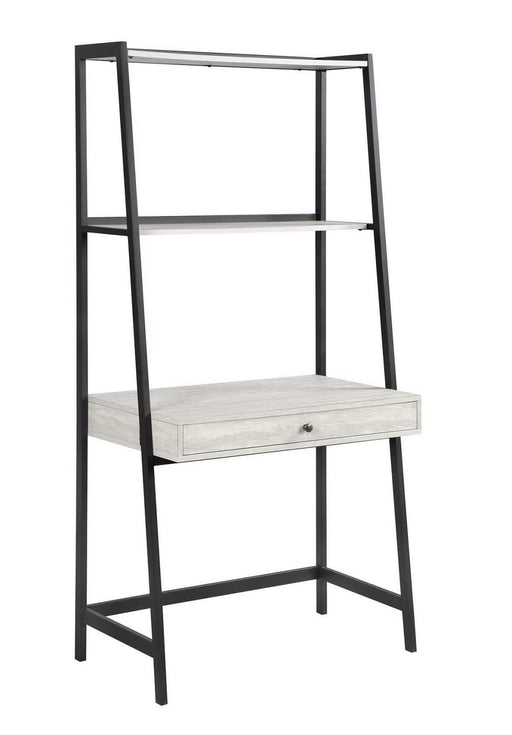 Pinckard 1-drawer Ladder Desk Grey Stone and Black - VIP FURNITURE (NJ)