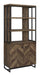 Millbrook 2-door Bookcase Rustic Oak Herringbone and Gunmetal - VIP FURNITURE (NJ)