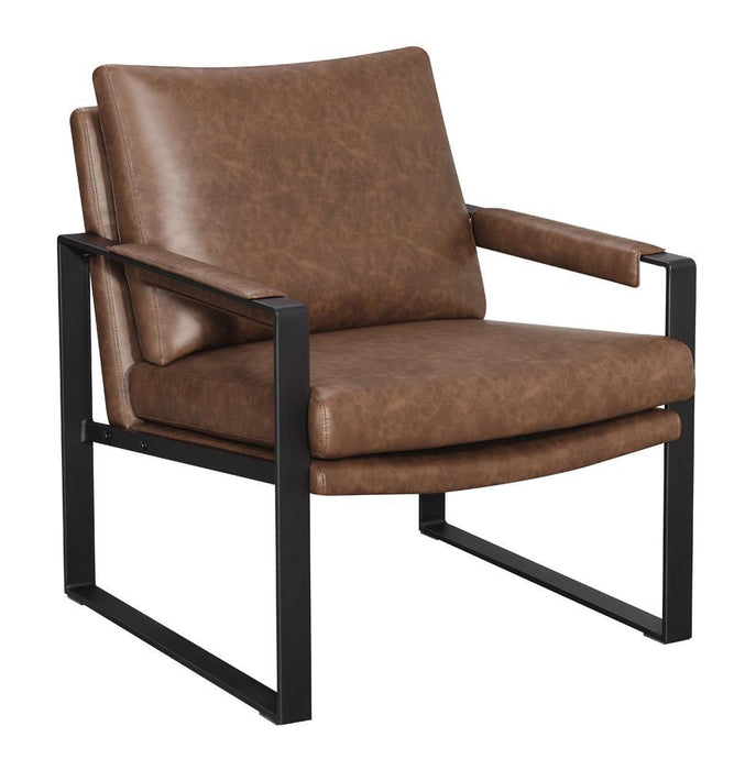 Rosalind Upholstered Accent Chair with Removable Cushion Umber Brown and Gunmetal - VIP FURNITURE (NJ)