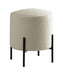 Basye Round Upholstered Ottoman Beige and Matte Black - VIP FURNITURE (NJ)