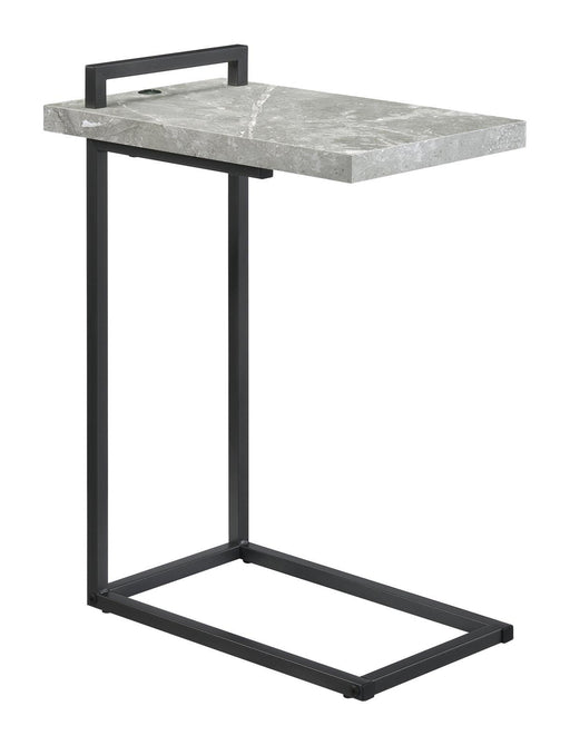 Maxwell C-shaped Accent Table Cement and Gunmetal - VIP FURNITURE (NJ)