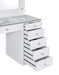 Percy 7-drawer Glass Top Vanity Desk with Lighting White - VIP FURNITURE (NJ)