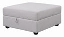 Cambria Upholstered Square Storage Ottoman Grey - VIP FURNITURE (NJ)