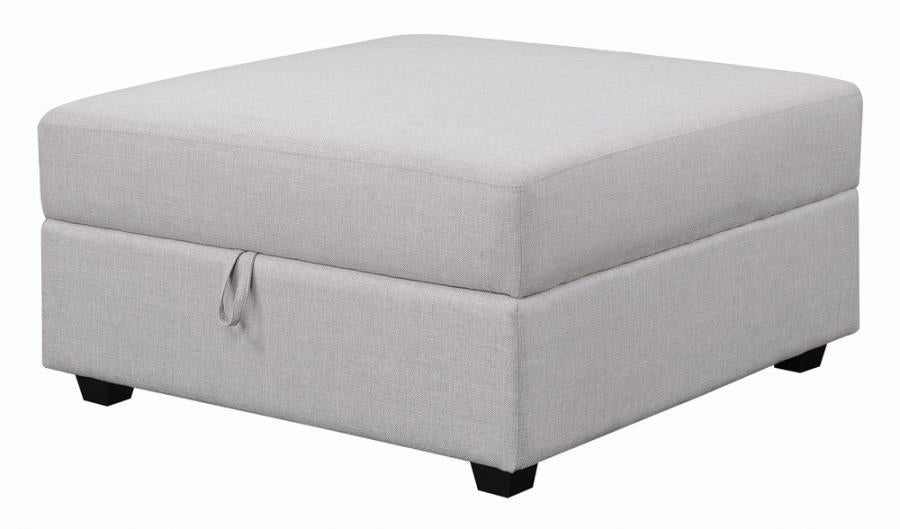 Cambria Upholstered Square Storage Ottoman Grey - VIP FURNITURE (NJ)