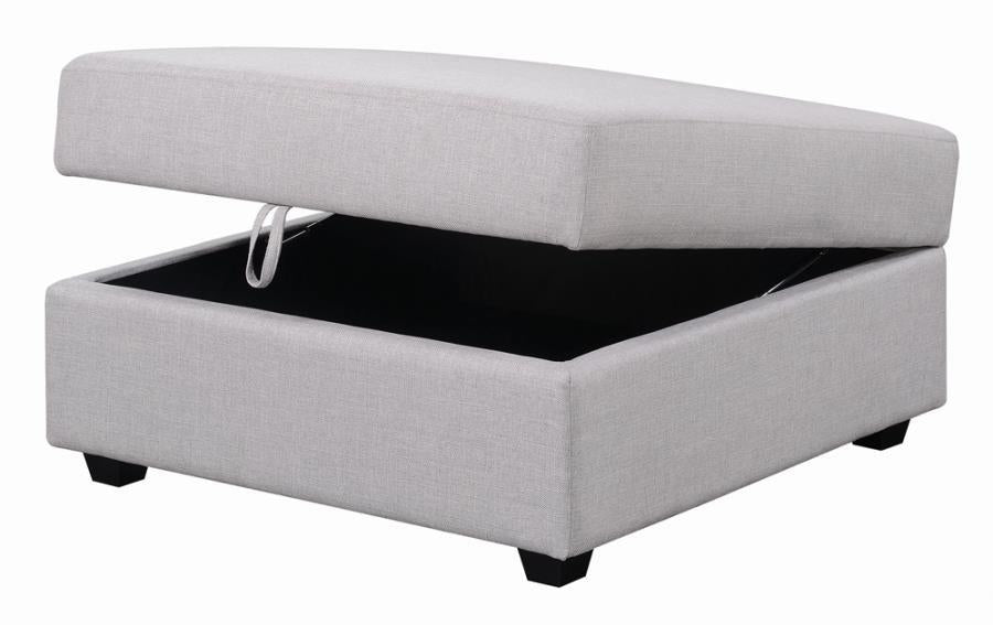 Cambria Upholstered Square Storage Ottoman Grey - VIP FURNITURE (NJ)