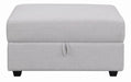 Cambria Upholstered Square Storage Ottoman Grey - VIP FURNITURE (NJ)