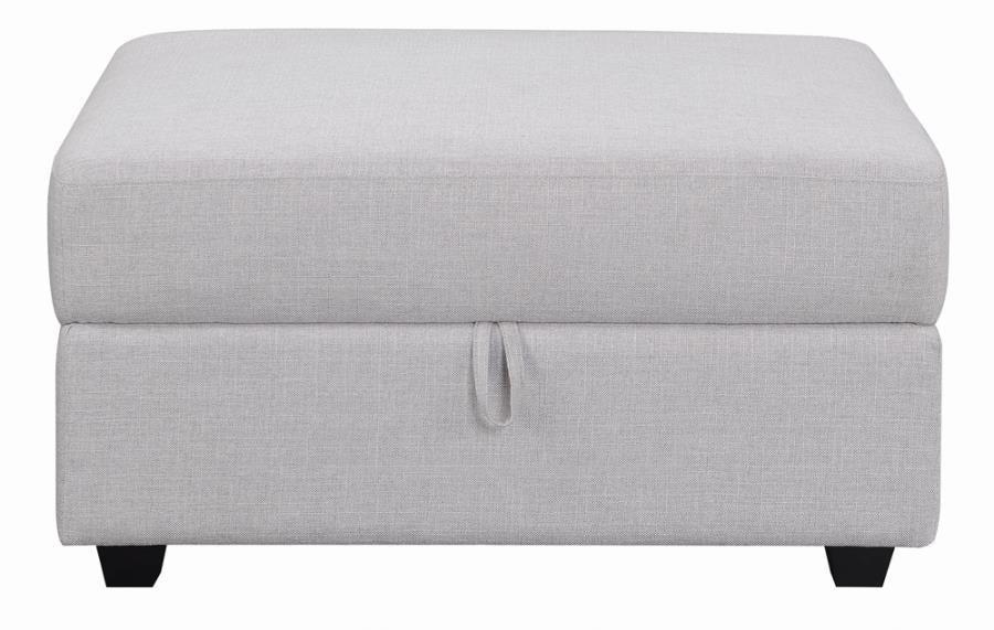 Cambria Upholstered Square Storage Ottoman Grey - VIP FURNITURE (NJ)
