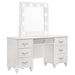 Barzini 7-drawer Vanity Desk with Lighted Mirror White - VIP FURNITURE (NJ)