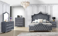 Antonella 4-Piece Queen Upholstered Tufted Bedroom Set Grey - VIP FURNITURE (NJ)