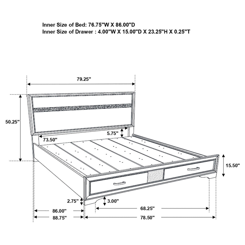 Miranda Panel Platform Storage Bed
