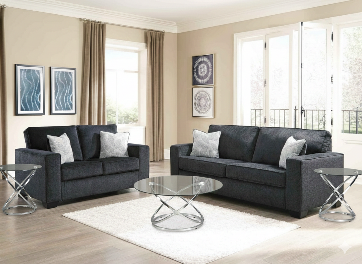 Sofa & Loveseat + Set coffee table x3 Free rug