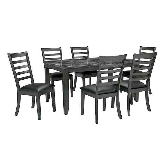 Adia 7 Pc Dinning Table Set Grey & Brown