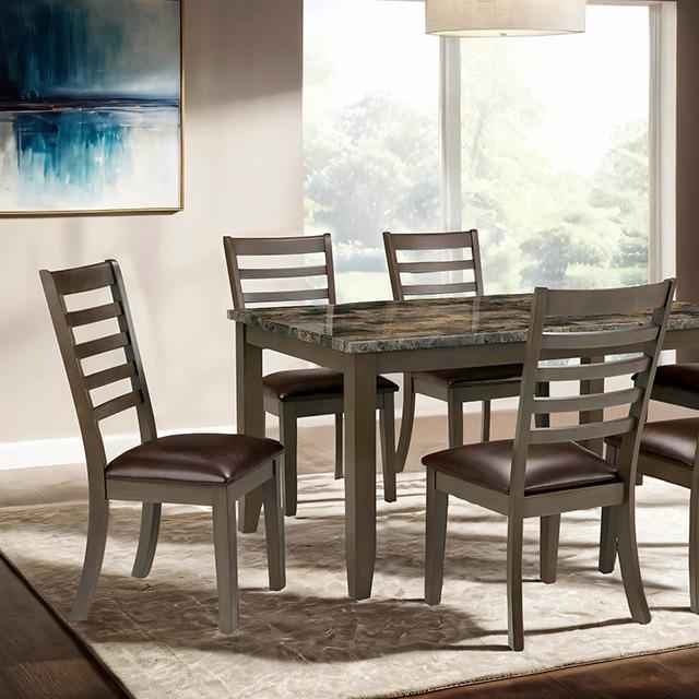 Adia 7 Pc Dinning Table Set Grey & Brown