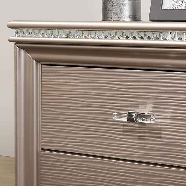 ALLIE Night Stand Beige & Rose Gold