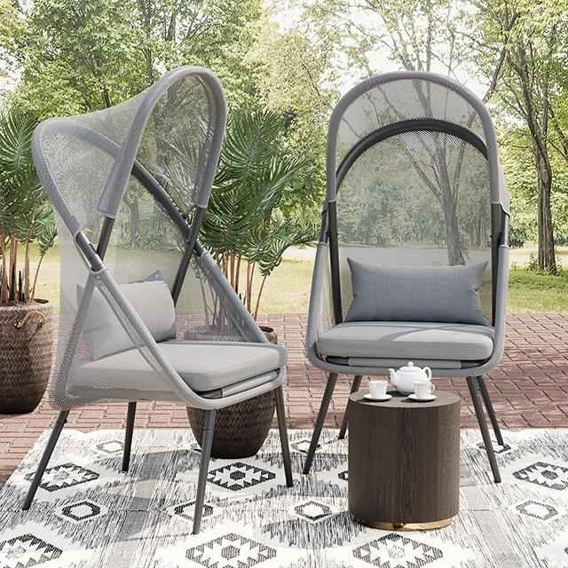 Alverta Foldable Chair Grey & Black (2/Ctn)