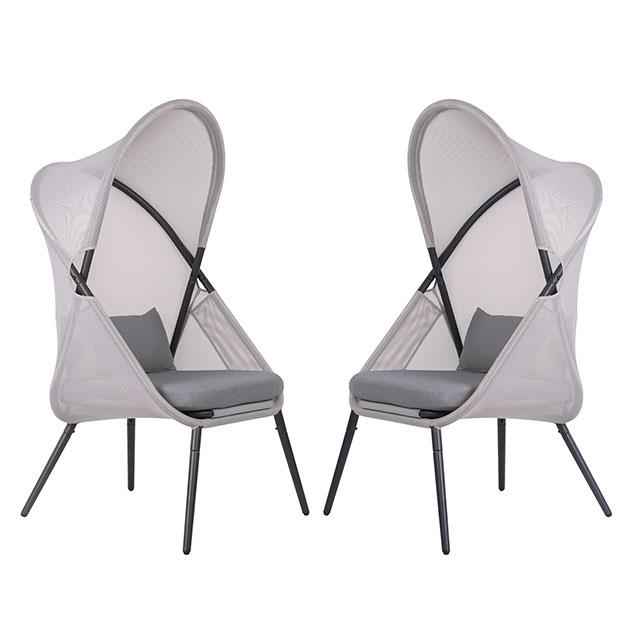 Alverta Foldable Chair Grey & Black (2/Ctn)