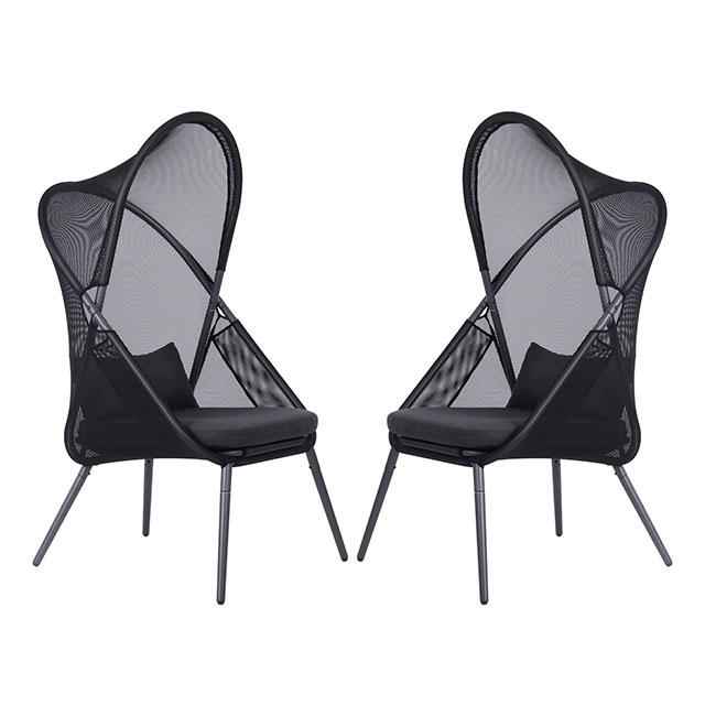 Alverta Foldable Chair Grey & Black (2/Ctn)