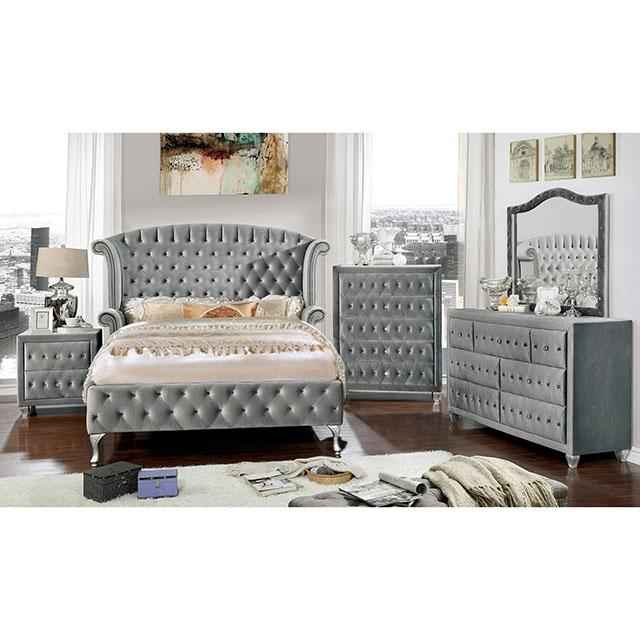Alzir Bed Grey & Blue