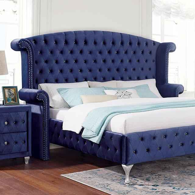 Alzir Bed Grey & Blue