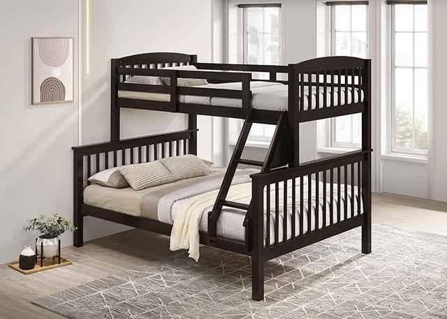 Brookings Twin/Full Bunk Bed White, Brown & Black