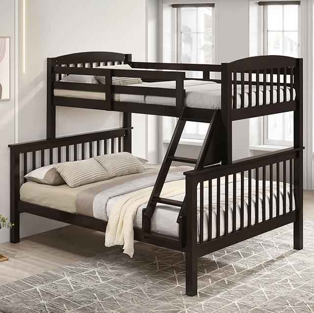 Brookings Twin/Full Bunk Bed White, Brown & Black
