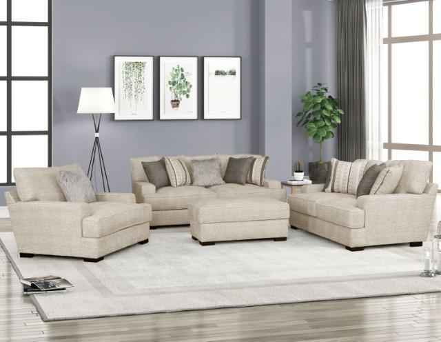 ARDENFOLD Ottoman, Beige & Gray