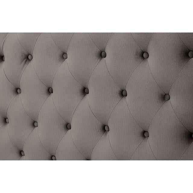 Cayla Cal.King, E.King, & Queen Bed Silver & Grey