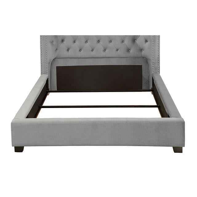 Cayla Cal.King, E.King, & Queen Bed Silver & Grey