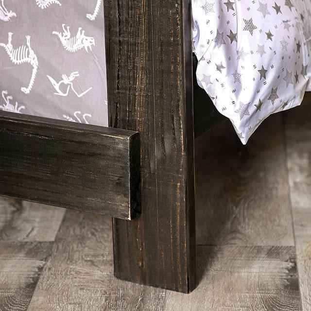 Arlette Twin/Twin Bunk Bed Brown, Black, Gray, & White