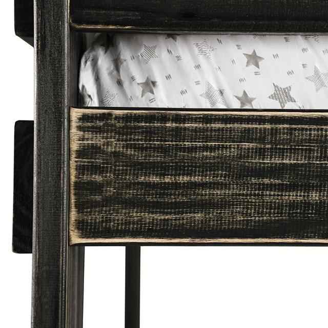 Arlette Twin/Twin Bunk Bed Brown, Black, Gray, & White