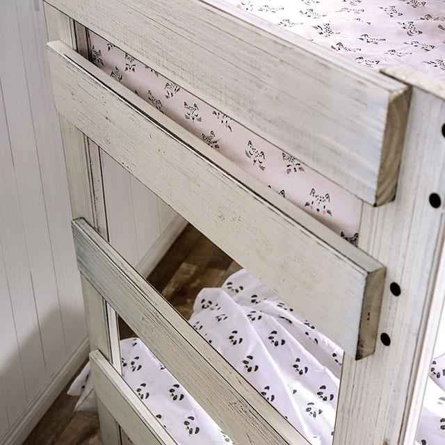 Arlette Twin/Twin Bunk Bed Brown, Black, Gray, & White