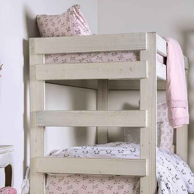 Arlette Twin/Twin Bunk Bed Brown, Black, Gray, & White