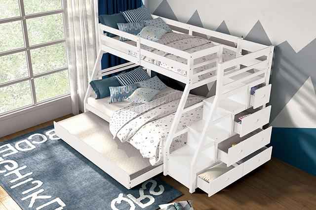 Ellington Twin/Full Bunk Bed White & Espresso