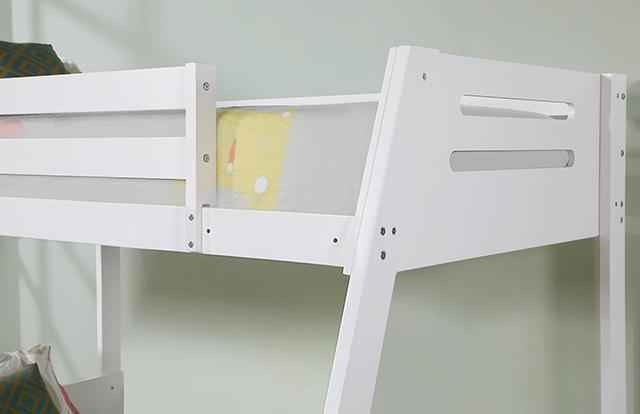 Emilee Twin/Full Bunk Bed White, Grey, Espresso, & Black