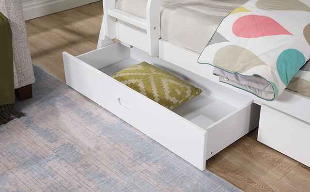 Emilee Twin/Full Bunk Bed White, Grey, Espresso, & Black