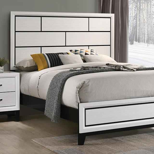 Errico Bed Grey & White