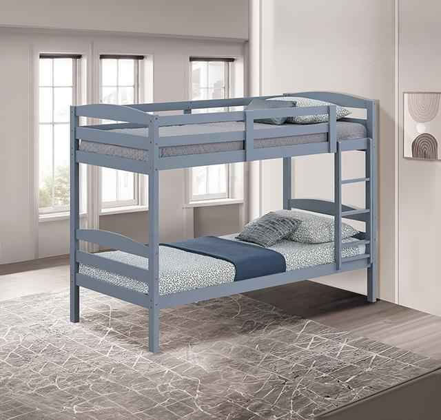 Finsbury Twin Twin Bunk Bed Espresso, Grey & White