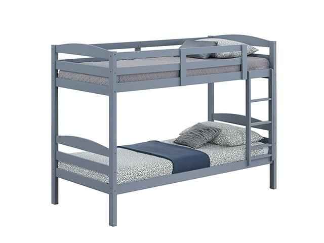 Finsbury Twin Twin Bunk Bed Espresso, Grey & White