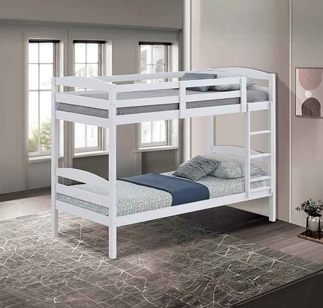 Finsbury Twin Twin Bunk Bed Espresso, Grey & White