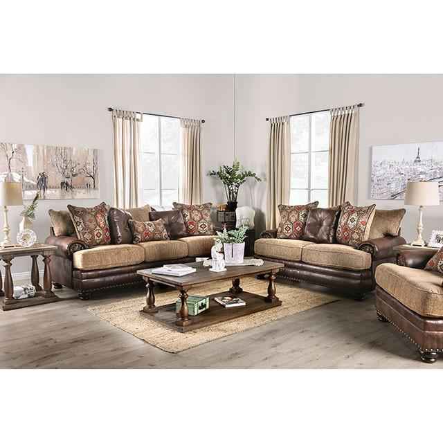 Fletcher Brown/Tan Love Seat