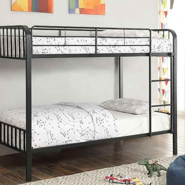 CLEMENT Black Metal Twin/Twin Bunk Bed