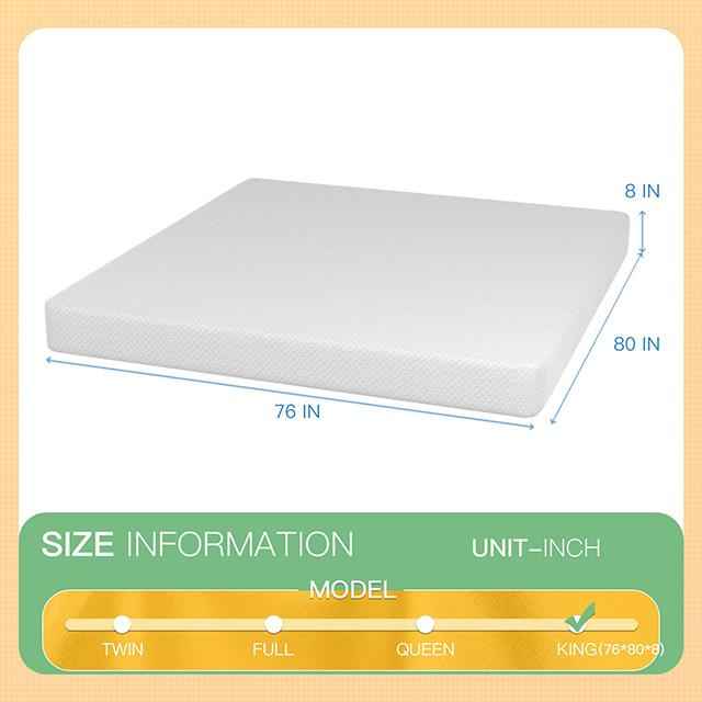 Forsythia 8" E.King Green Tea Gel Memory Foam