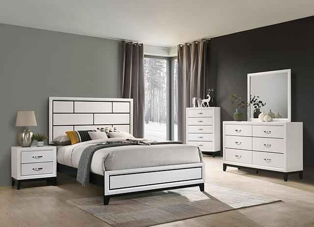 Errico Bed Grey & White