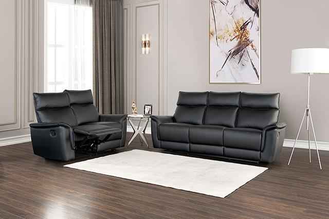 Bienne Sofa Manual Recliner White & Black