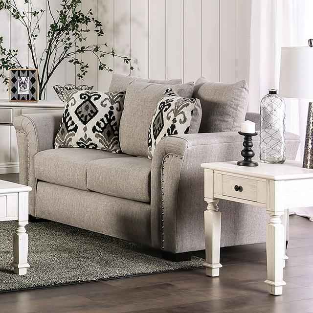 BELSIZE Loveseat Grey, Beige, & Choclate