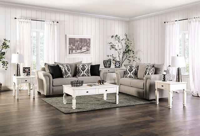 BELSIZE Loveseat Grey, Beige, & Choclate