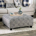 Nash Ivory/Navy Ottoman
